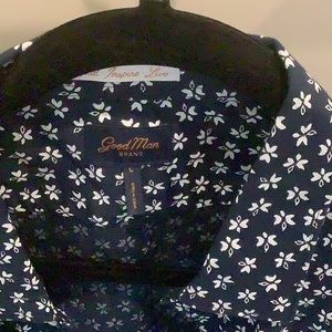 Good man brand short sleeve button up shirt size large mens